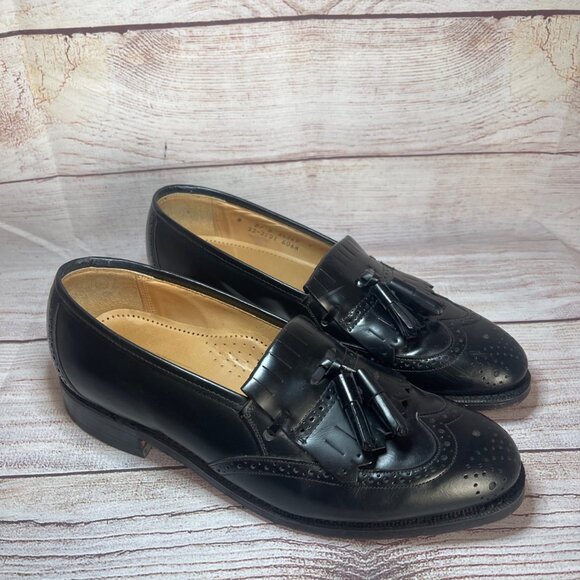 Johnson Murphy Optima Mens 8 D Leather Tassel Shoes Leather Wingtip USA Preppy main image 8